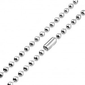 Šperky eshop - Retiazka z chirurgickej ocele - lesklé guličky a krátke paličky striebornej farby, 6 mm A12.6