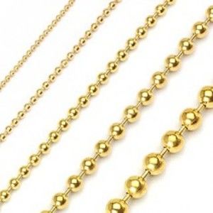 Šperky eshop - Retiazka z chirurgickej ocele guličky - lesklá zlatá farba A1.4/2/3/4/5 - Hrúbka: 2 mm, Dĺžka: 550 mm