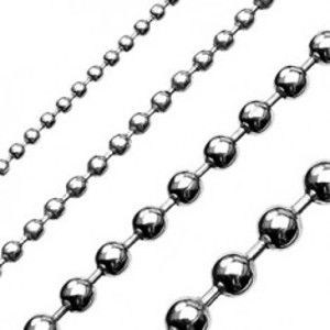 Šperky eshop - Retiazka z chirurgickej ocele guličky - strieborná farba, lesklá Y42.4/5/6/7/8 - Hrúbka: 2 mm, Dĺžka: 550 mm