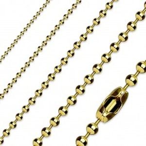 Šperky eshop - Retiazka z ocele 316L, lesklé hladké guličky, zlatý odtieň AB01.15/02.01 - Hrúbka: 1,5 mm, Dĺžka: 460 mm