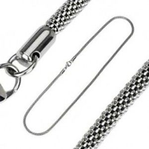 Šperky eshop - Retiazka z ocele 316L, strieborný odtieň, dutý valček z husto pletených článkov AB30.10