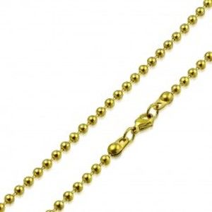 Šperky eshop - Retiazka zlatej farby z chirurgickej ocele - lesklé guľôčky oddelené paličkami, 2,5 mm S33.09
