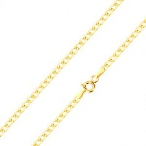 Šperky eshop - Retiazka zo 14K žltého zlata - ploché oválne očká, vysoký lesk, 550 mm GG101.28