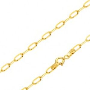 Šperky eshop - Retiazka zo žltého 14K zlata - lesklé podlhovasté hladké očká, 450 mm GG28.01