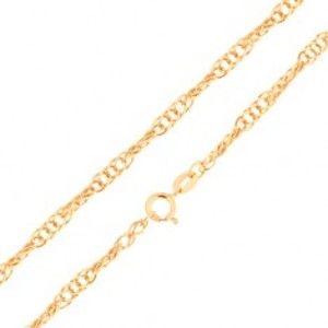 Šperky eshop - Retiazka zo žltého 14K zlata - ligotavé oválne očká, špirálový vzor, rôzne dĺžky GG10.73/82 - Dĺžka: 550 mm