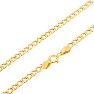 Šperky eshop - Retiazka zo žltého 14K zlata - oválne hrubšie očká, ryhovanie, 550 mm GG26.22