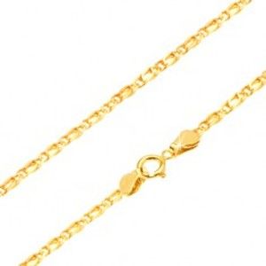 Šperky eshop - Retiazka zo žltého 14K zlata - prepojené oválne očká, zarovnané, 500 mm GG25.32