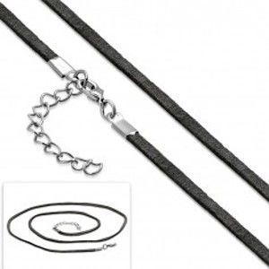 Šperky eshop - Sivá šnúrka na prívesok, nastaviteľná dĺžka, karabínka AA39.04