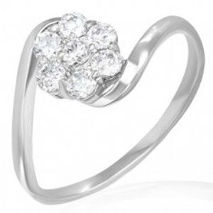 Šperky eshop - Snubný prsteň - dúhový kvietok zo zirkónov F6.15 - Veľkosť: 52 mm