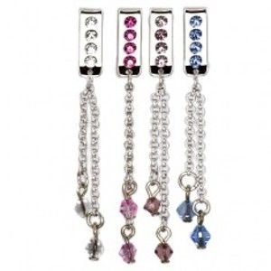 Šperky eshop - Šperk na plavky - visiaca retiazka so zirkónom G9.23 - Farba zirkónu: Ružová - P