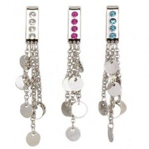 Šperky eshop - Šperk na plavky - visiace krúžky na retiazkách G3.23 - Farba zirkónu: Ružová - P