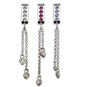 Šperky eshop - Šperk na plavky - visiace srdiečko so zirkónom na retiazke G6.23 - Farba zirkónu: Ružová - P