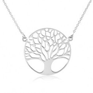Strieborný náhrdelník 925, jemná retiazka, strom života