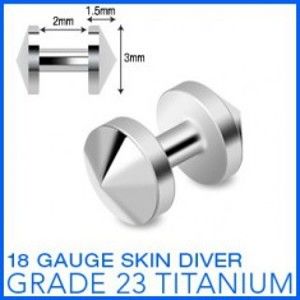 Šperky eshop - Titánový implantát "skin diver" so špicom C10.19