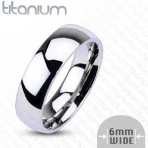 Šperky eshop - Titánový prsteň - lesklá obrúčka, 6 mm K14.10 - Veľkosť: 51 mm