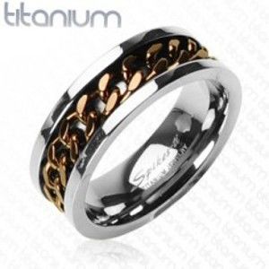 Šperky eshop - Titánový prsteň - medená reťaz J3.8 - Veľkosť: 63 mm