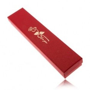 Šperky eshop - Trblietavá červená krabička na náramok, zlatá ruža s venovaním UY11