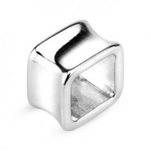 Šperky eshop - Tunel do ucha - dutý štvorec z chirurgickej ocele F15.17 - Hrúbka: 6,5 mm
