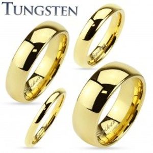 Šperky eshop - Tungstenová obrúčka zlatej farby, lesklý a hladký povrch, 2 mm HH3.1 - Veľkosť: 67 mm
