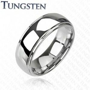 Šperky eshop - Tungstenový - Wolfrámový prsteň lesklý s vyvýšeným stredom D8.9 - Veľkosť: 59 mm