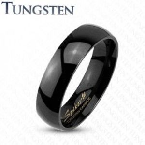 Tungstenový hladký čierny prsteň, vysoký lesk, 2 mm - Veľkosť: 59 mm