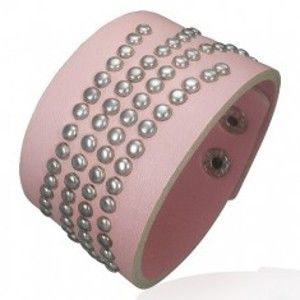 Šperky eshop - Vybíjaný ružový náramok z umelej kože U9.17