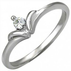 Šperky eshop - Zásnubný prsteň so vzorom mašličkového kamienka D8.12 - Veľkosť: 48 mm