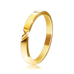 Zlatá 9K obrúčka - prsteň s dvoma zárezmi a hladkými ramenami - Veľkosť: 56 mm