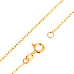 Šperky eshop - Zlatá 9K retiazka - hladké oválne očká, vzor Rolo, 500 mm GG171.05