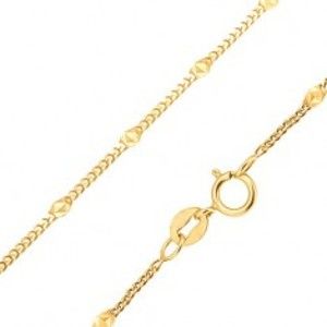 Šperky eshop - Zlatá retiazka 585 - drobné zarovnané oválne očká, elipsa s trojuholníkmi GG10.44 - Dĺžka: 500 mm