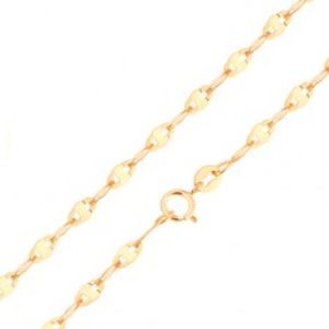 Šperky eshop - Zlatá retiazka 585 - hladké podlhovasté články s obdĺžnikom, rôzne dĺžky GG10.81/56 - Dĺžka: 500 mm