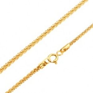 Šperky eshop - Zlatá retiazka 585 - lesklý štrukturovaný hadí vzor, okrúhly prierez, 520 mm  GG26.16