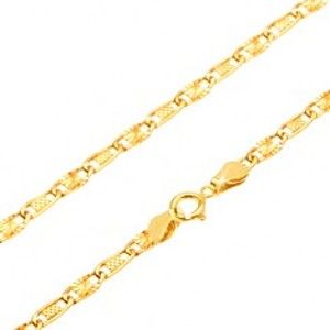 Šperky eshop - Zlatá retiazka 585 - mriežkovaný a lúčovitý článok, 500 mm GG25.41