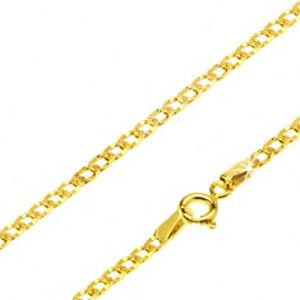 Šperky eshop - Zlatá retiazka 585 - ploché oválne očká, vyhĺbené jamky, 550 mm GG27.24