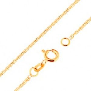 Šperky eshop - Zlatá retiazka 750 - ligotavé prepojené oválne očká, 500 mm GG172.12
