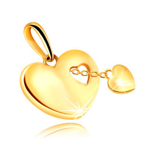 Zlatý 14K prívesok s obrysom srdca - malé srdiečko na retiazke